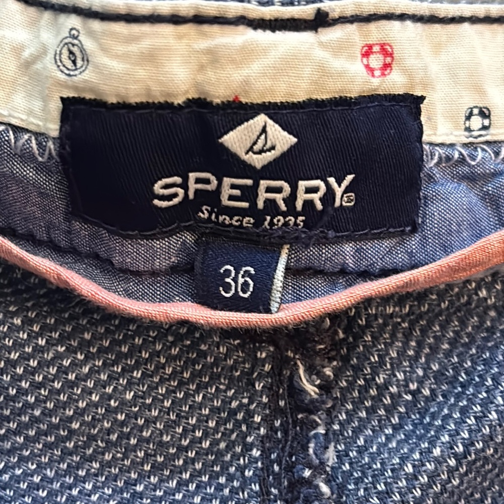 Sperry Men’s Size 36 Twill Blue Flat Front Shorts for Casual Style - Picture 13 of 14